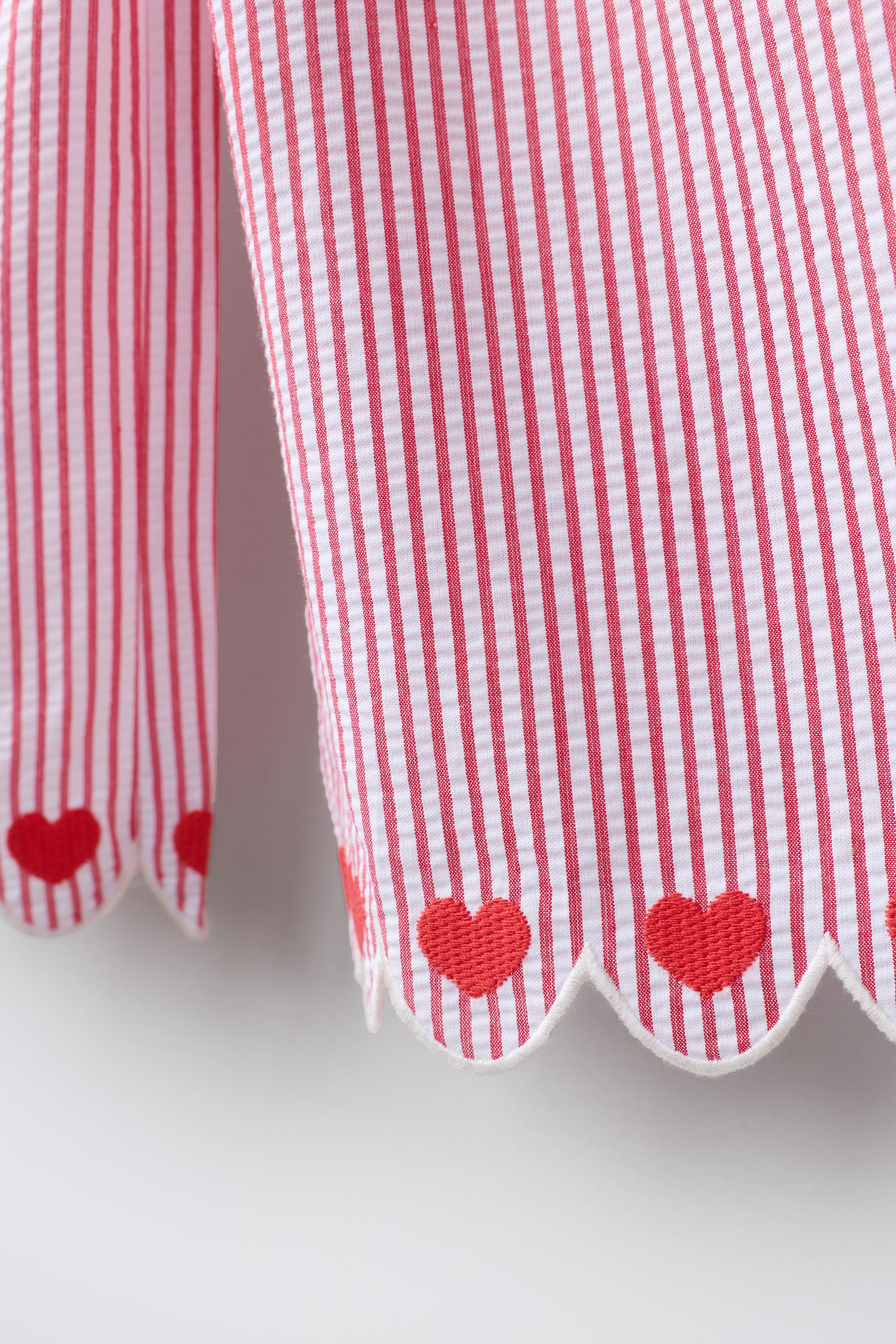 STRIPED HEART WIDE LEG PANTS